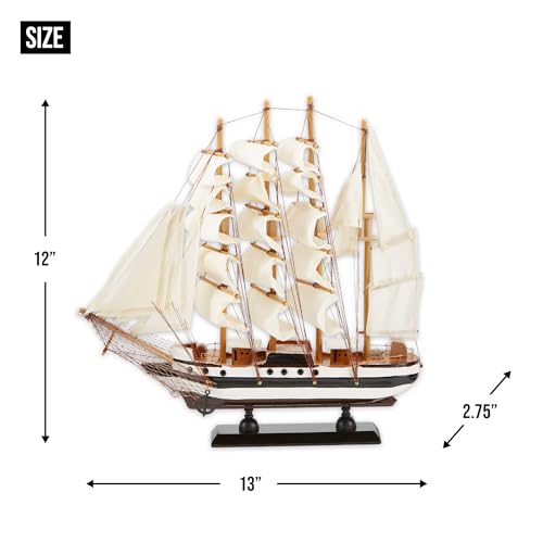 TYCON Gifts & Decor Wood Passat Tall Ship (Brown, Large)