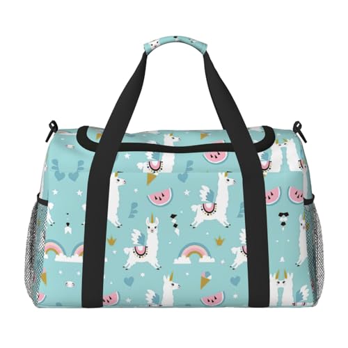 Sac de week-end lama pour femme, bagage cabine noir taille unique