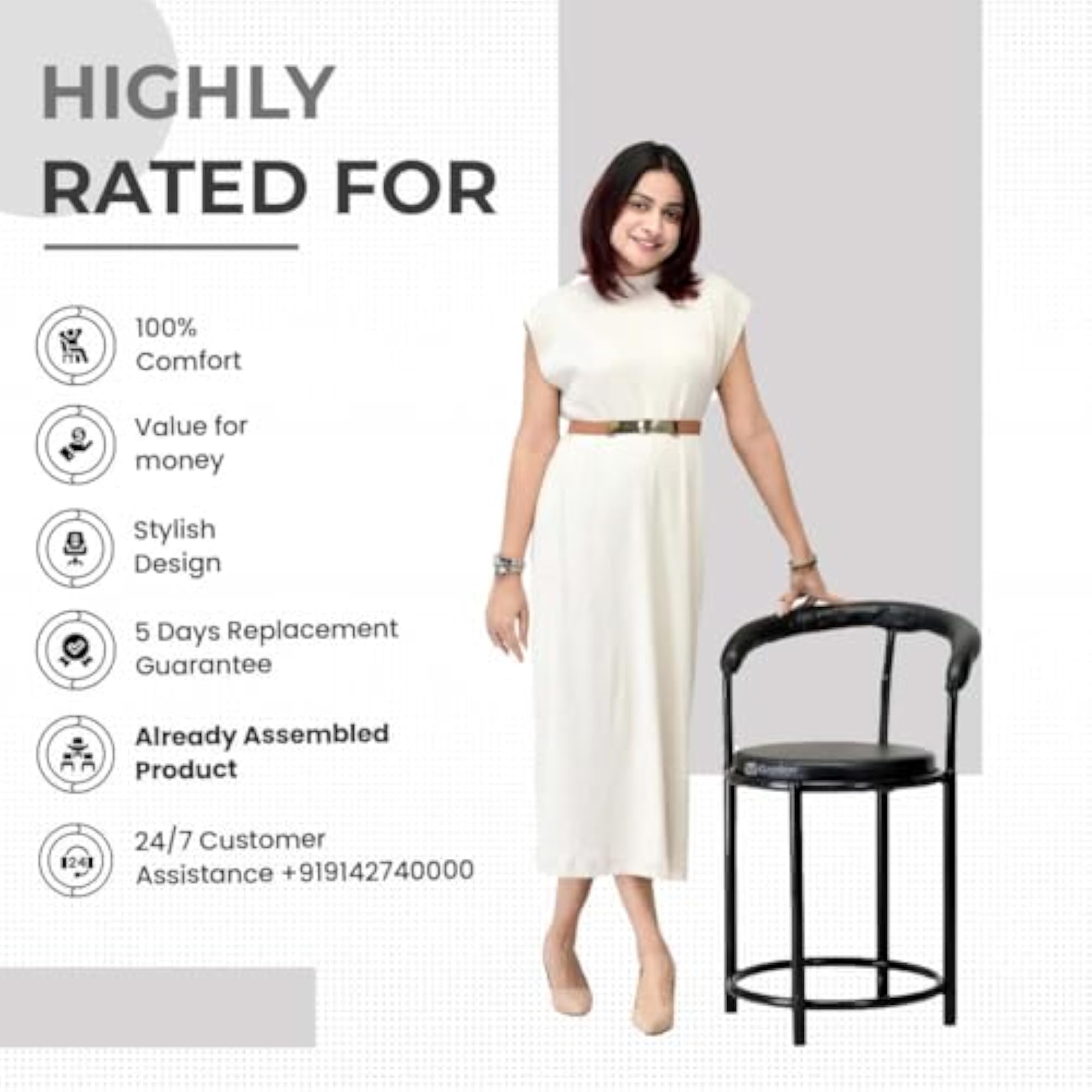 Comfortable Stool Office Visitor Stool with Cushion
