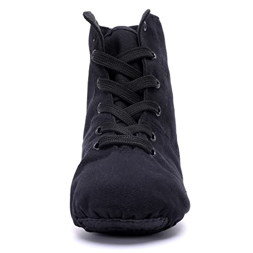 Jazz Dance Boots Women Men Kids High Ballet Shoes For Girls Canvas Lace-Up Practice Dancing Sneakers Black (Medium, Black, Numeric_8_Point_5) #TOP1