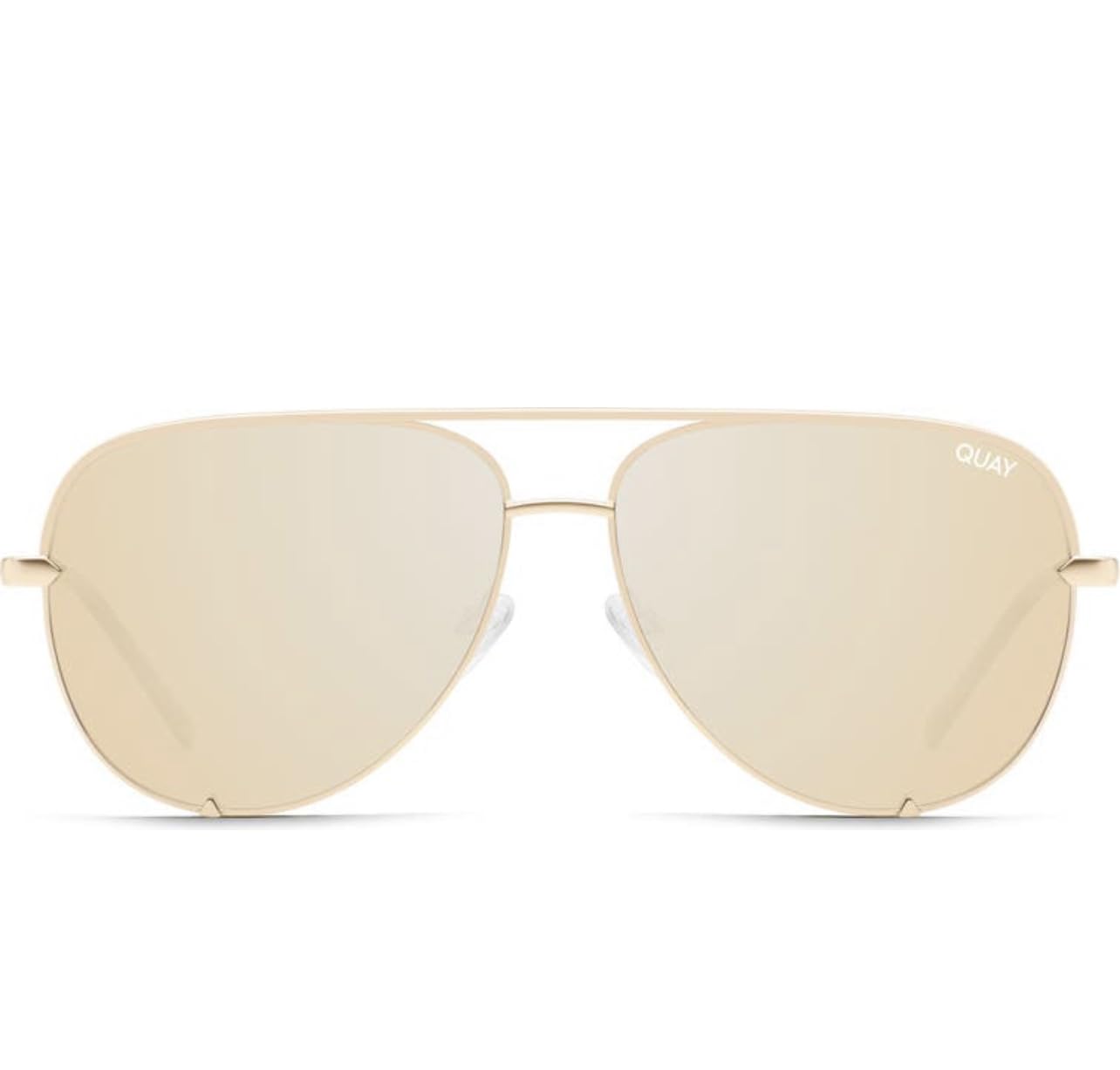 Quay AustraliaHigh Key Micro Sunglasses Medium Gold Polarized