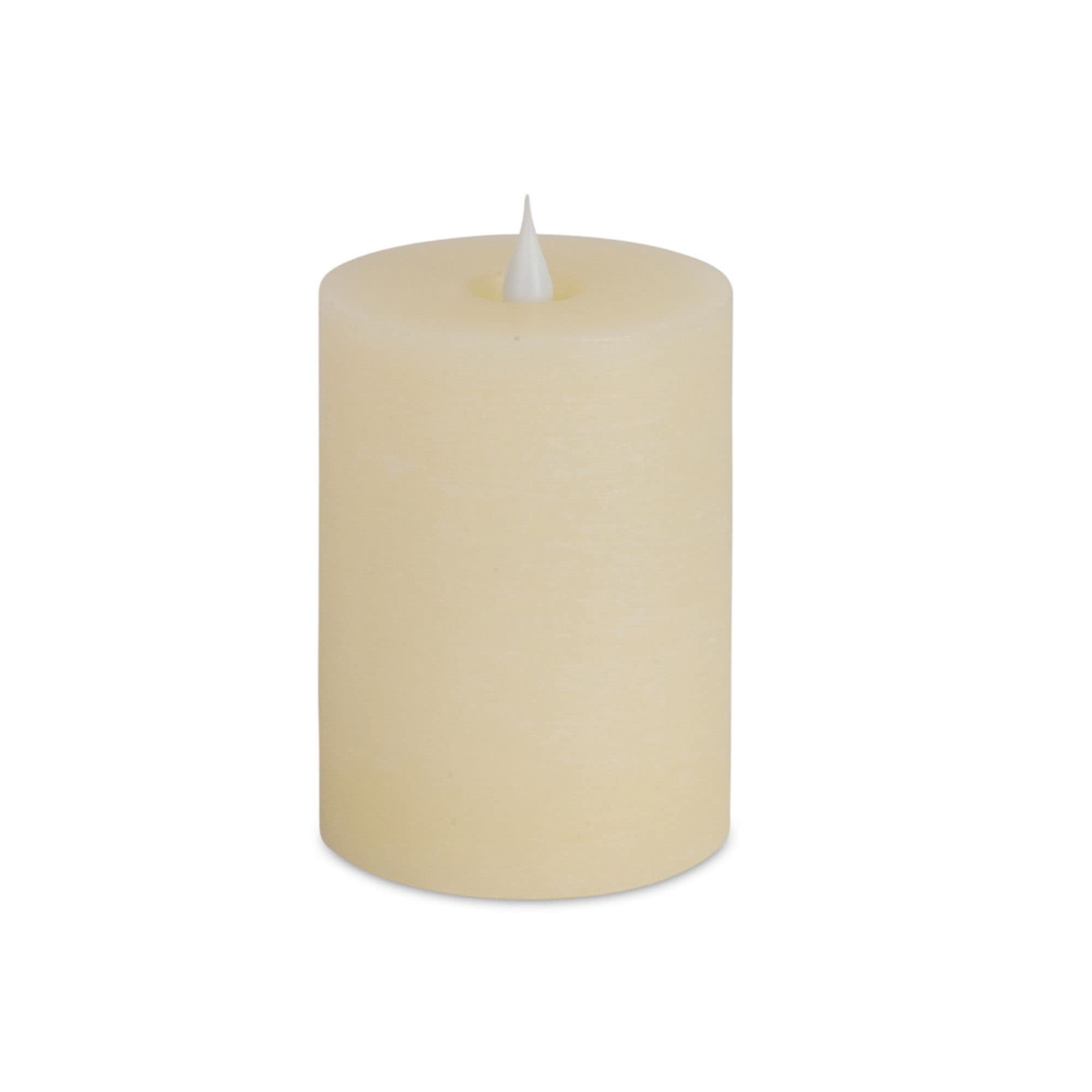Contemporary Home Living Set of 2 Cream White Flameless Battery Operated LED Pillar Candles 5