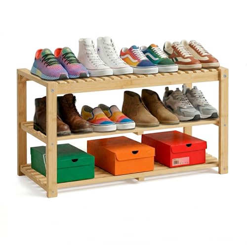 Opiniones de Zapateras de madera para closet comprados en linea. 43 REDLEMON Zapatera Madera de Bambú 3 Niveles 8-10 Pares Organizador de Zapatos Fácil de Armar, Mueble para Entrada de Casa, Recámara y Clóset, Multiusos para Tenis, Bolsas,...
