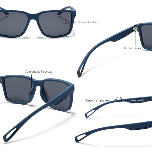 Image of EYEJACK by Voyage UV Protected & Polarized Square Sunglasses for Men & Women