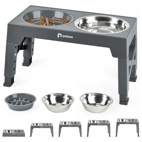 Petace Adjustable Elevated Dog Bowls Set Cover