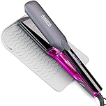 ANGENIL Pro Titanium Flat Iron Hair Straightener 4.5 cm Wide, Dual Voltage Hair Straightener and Curler 2-in-1 with Heat Resistant Silicone Mat, Adjustable Temp 160°C-240°C, 15s Fast Heating