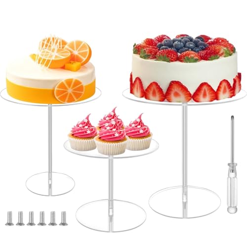 Acrylic Cake Stand Set of 3 Round Cupcake Display