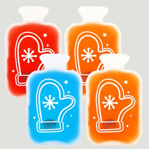 Click & Go Hand Warmers - Reusable Heat Packs, Long Lasting Warmth (Glove Pattern, 4 Pack, 12.5x7.5 CM)