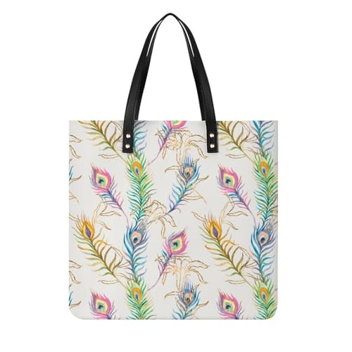 Sac à bandoulière plume colorée femmes - Sac à main shopper grand format tote bag voyage