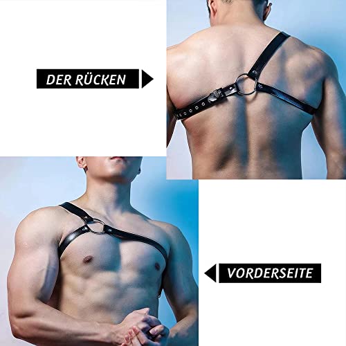 Harness Männer Leder Punk Brust Fetisch Body Bondage – Bild 2