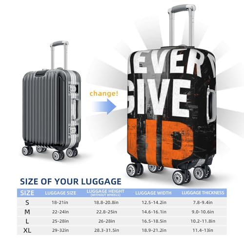 Never Give Up Street Elastic Travel Luggage Covers Dustproof Scratch-Resistant Suitcase Protector Fit 22-24 Inch4