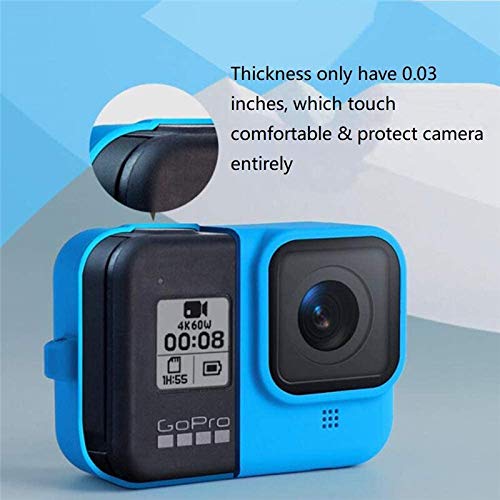BKN Silicon Protective Housing Case for GoPro Hero 10 Hero 9 Black Sleeve Housing Frame with Lens Cover Accessories (Matt Blue) 1