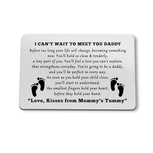 New Dad Metal Wallet Card Daddy to Be New Expecting Dad Gifts Soon to be Husband Gifts from Wife Pregnancy Announcement First Time Daddy Wallet Insert Card