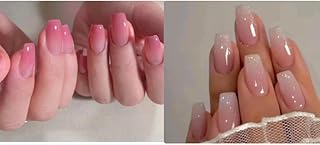 2 Sets 48 Pc Press On Nails, Pink French Fake Nails for Women, Artificial Nails Extension Kit with Nail File and Jelly Glue, Stick On Nails for Wedding, Party, Daily Use-picture-13
