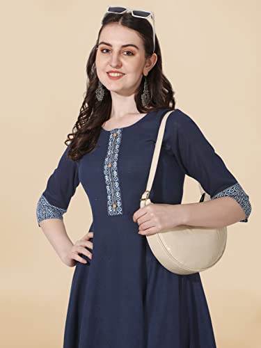 Image of MIRCHI FASHION Women's Straight Fit Rayon Sequins Embroidered and Polka Dots Printed Kurti Only