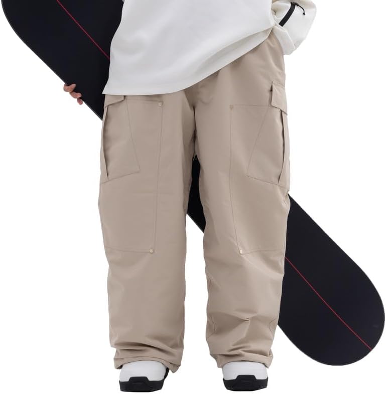 SNOWVERB Super Baggy Snowboard Pants Waterproof Ski Pants Workwear Cargo Loose Fit Snow Pants for Men Women Winter Sports