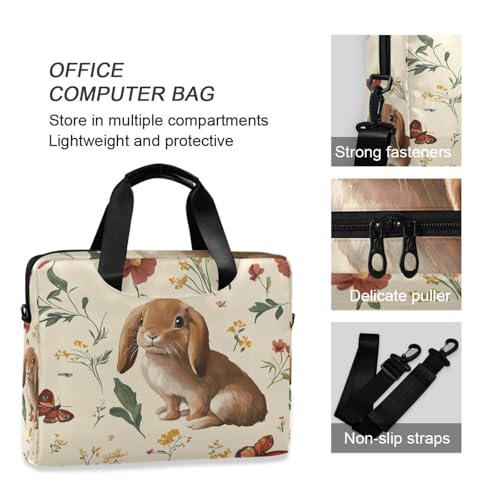 Maletín portátil para laptop 15.6" beige con correa y asas miniatura 6