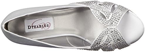 Dyeables Women's Tracy Dress Pump,White Satin,12 B US | Image 4