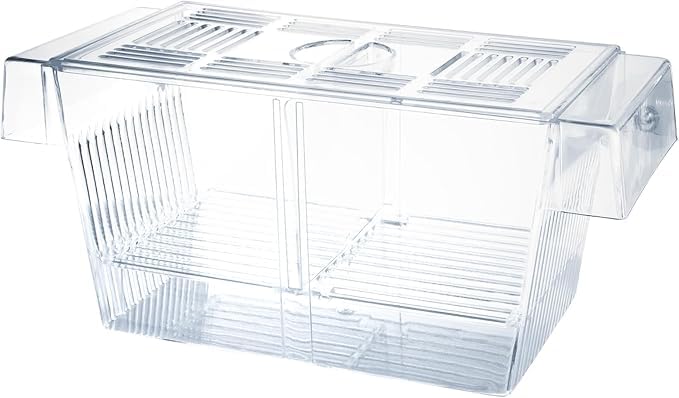 LxcshLjx Fish Breeding Tank, Transparent Acrylic Aquarium Box with Suction Cups, Rectangular Isolation Hatchery, 20x10x15 cm, for Guppies, Betta, Fry, Shrimp