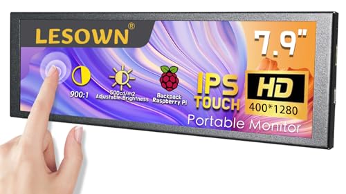 Image of Portable Bar Sub Monitor 7.9 inch Touchscreen LCD IPS 400x1280 mini HDMI USB Long Strip Screen CPU GPU Case Aida64 External Display