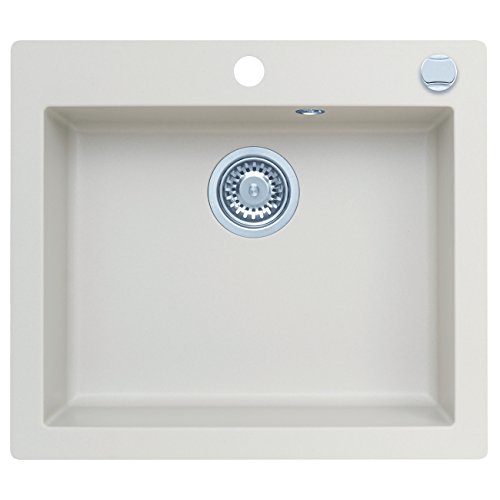 Granitspüle Mojito 60 Küchenspüle Spülbecken Farbe Caffee Latte Material Axigran 60er Unterschrank Spülbecken Siphon, Exzenterbedienung