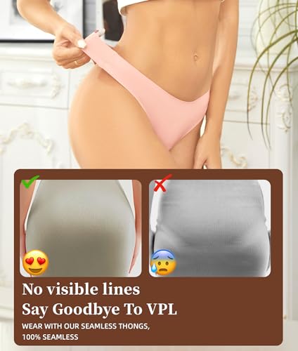 Womens Breathable Seamless Thong Panties No Show thongs Workout Thongs Women Comfortable Thong Underwear Sexy 6 Pack4