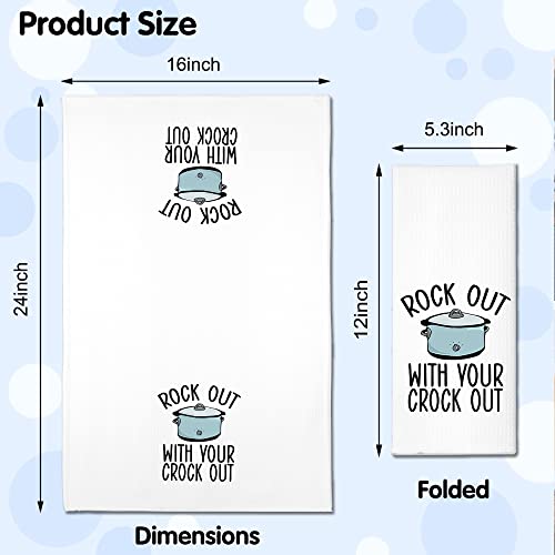 Rzhv Rock Out With Your Crock Out Kitchen Towel, Funny Pot Dish Towel Gift For Women Sisters Friends Mom Aunty Hostess Bake Lover, Housewarming New Home #TOP1