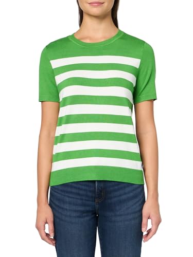 Nautica Women's Crew Neck Stripe Short Sleeve Sweater