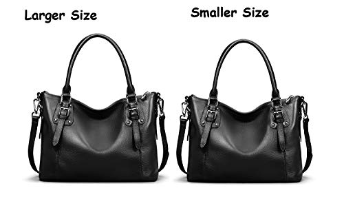 HESHE Genuine Leather Purses and Handbags for Women Tote Shoulder Bag Satchel Purse Top Handle Bags Hobo Crossbody Purse (Large,Black) - Thumbnail 4