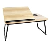 HUOLE Table de Lit pour Ordinateur Portable, Réglable en Hauteur et Angle, Support Lecture et Ordinateur Portable, Lapdesk Pliable, Table pour Lit/Canapé/Sol, 56 * 33 * 24cm (Couleur d'origine)