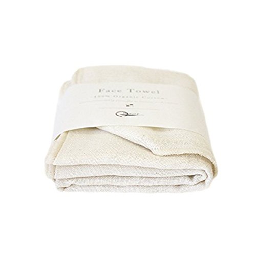 Nawrap 100% Organic Cotton Face Towels, Set Of 2, Ivory #TOP2