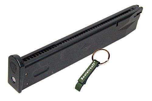 WE 50rds Gas Airsoft Long Magazine for KJW Marui M9 M92 M92F GBB Series -Mobile Ring Included