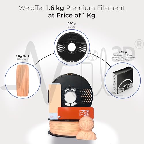 Image of NFIL3D 1KG Net Turbo Finish PLA+ Skin 3D Printer Filament | Filaments for 3D Printer| 1.75mm| Accuracy + /- 0.015mm | 1000g 3D Filament, 250g Spool, 350g Packaging Weight (Total Weight 1.6KG)