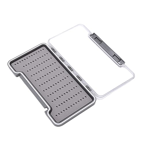Caja de Pesca con Mosca, Contenedor de Moscas de Pesca, Capa de Espuma Ligera, Carcasa de ABS para Exteriores(Agujero Triangular)