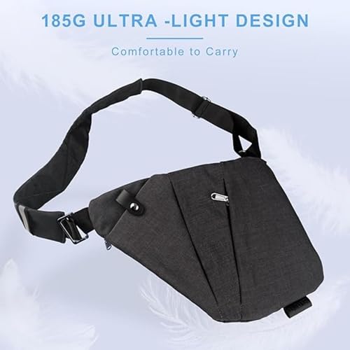 Anti Theft Travel Bag for Women/Men, Fashion Sling Bag Travel Crossbody Bag, Bag Slim Sling Bag Cross Body Travel Bag, Chest Bag for Casual Travel Hiking (Grey, Right Shoulder)4