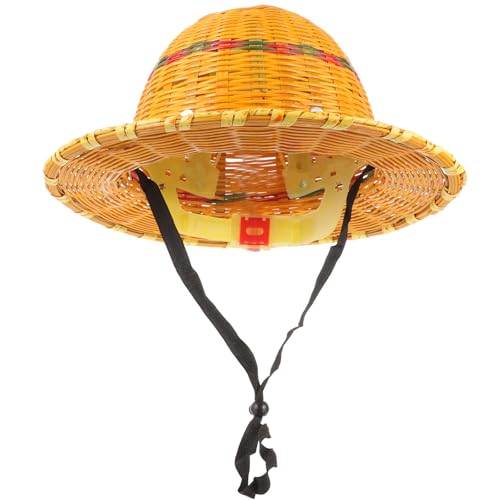 Casque de chantier de prestige en bambou à boucle acier