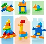 MEGA BLOKS First Builders Toddler Blocks Toys Set, Deluxe Building Bag with 150 Pieces and Storage, Blue, Ages 1+ Years