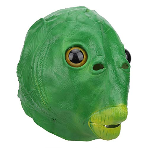 Máscara de festa cabeça de peixe fantasia de Halloween, adereço cosplay máscaras engraçadas de látex