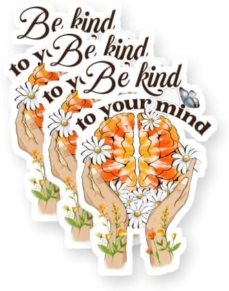 Be Kind to Your Mind Vintage Positivity Vinyl Stickers 3 Pack 3 Inch image 5