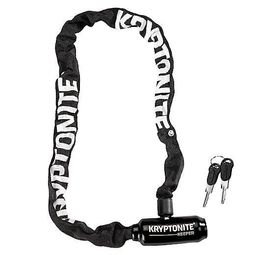 Kryptonite Keeper 585 Bike Chain Lock, 2.7 Feet Long Heavy Duty Anti-Theft Bicycle Chain Lock with Keys for Bike, Motorcycle, Scooter, Bicycle, Door, Gate, Fence