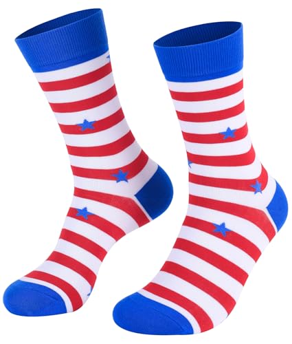 Aueyan Chaussettes amusantes unisexe rayures USA 9-15