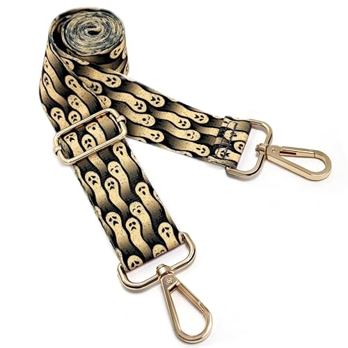 Image of Dsigo Purse Strap, 1.5 inch Wide Gold Alloy Buckle Floral Printing Crossbody Shoulder Strap for Bag Handbag Crossbody Bags