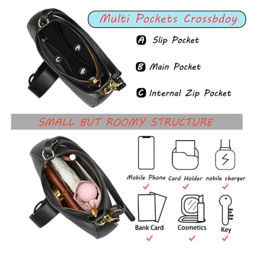 Crescent Bag for Women Small Shoulder Purses Leather Zip Handbag Crossbody Bags Cute Hobo Tote Bag4