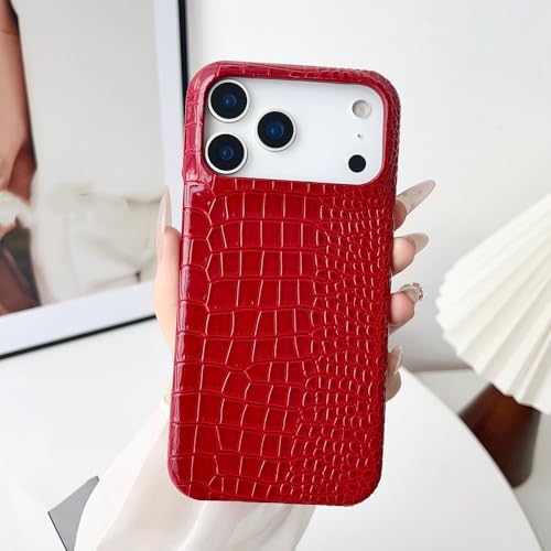 Coque antichoc iPhone 14 Pro Max rouge crocodile protection arrière