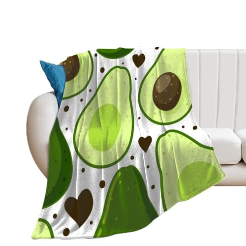 Couverture polaire avocat vert 150x200 cm pour lit et canapé - 2