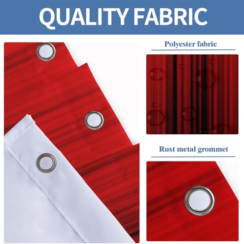 Image of AAtter Red and Black Shower Curtain, 60x72 Inch Ombre Gradient Design, Gothic Style Dark Decor for Mens Bathroom, Polyester Fabric with 12 Hooks