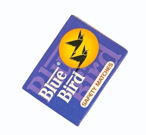 Image of Blue Bird Matchbox Sticks, Match Boxes Packet of 9 (Avg. 40 Karborised Extra Long Matchstick) Large Safety Matches | Matchsticks for Candles, Match Box for Pooja, Matchbox for Home, Kitchen