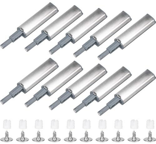 HATANSE 10 Stück Drucktüröffner Aluminium Push to Open Türöffner Softclose Türdämpfer Magnetischer Türschnäpper Schrank für Viele Schränke