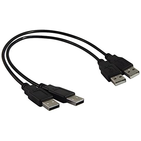 Your Cable Store Black USB 2.0 High Speed Male A to Male A Cable (01 Ft 2 Pack) Cover