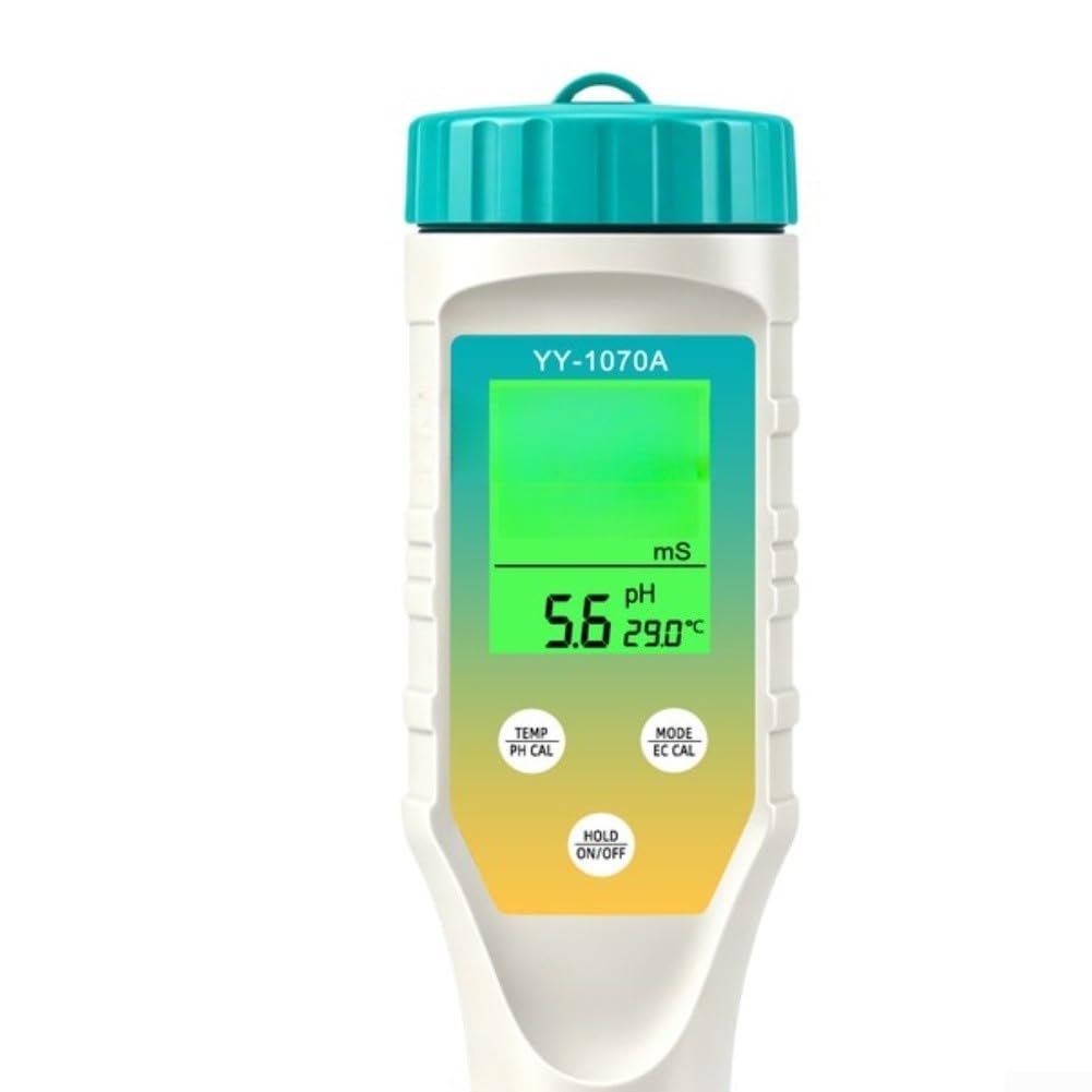 Probador de calidad de agua recargable 7 en 1, medidor de pH para piscinas, acuarios, hidropónicos, con retroiluminación LCD, bolígrafo impermeable IP67